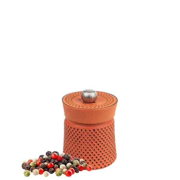 (6 Stück) PEUGEOT | BALI FONTE - Pfeffermühle - Gusseisen - Orange - Höhe: 80mm
