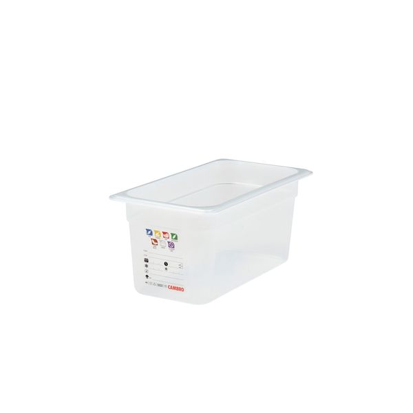 (6 Stück) CAMBRO | SafeTrak - Polypropylen-Behälter GN 1/3 - Milchig - Höhe: 150mm