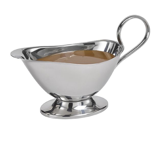 (6 Stück) Sauciere - PROFI - Edelstahl 18/8 - 0,4 Liter