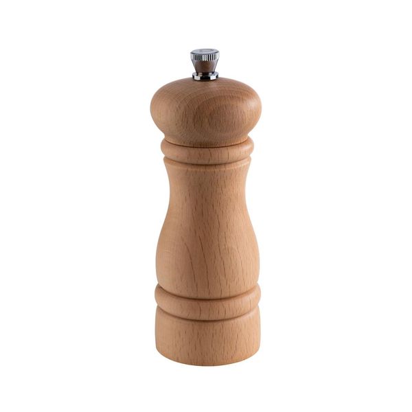 (6 Stück) Salzmühle - ETERNAL - Holz - Höhe: 155mm - Beige