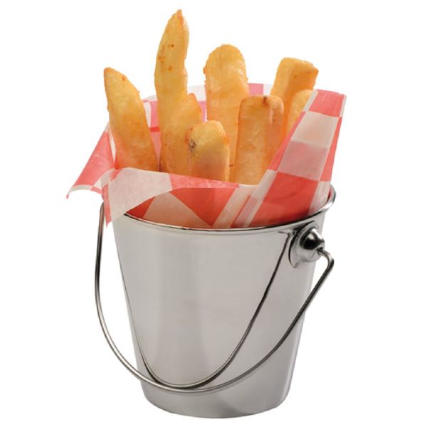 (6 Stück) Servier- & Saucen-Eimer - SNACKHOLDER - Edelstahl - 0,33 Liter - Ø 90mm