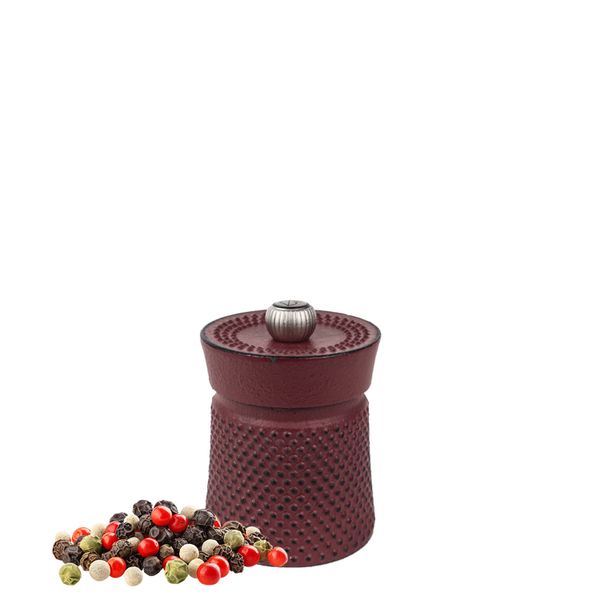 (6 Stück) PEUGEOT | BALI FONTE - Pfeffermühle - Gusseisen - Rot - Höhe: 80mm