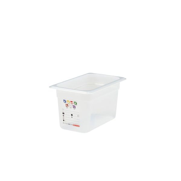 (6 Stück) CAMBRO | SafeTrak - Polypropylen-Behälter GN 1/4 - Milchig - Höhe: 150mm
