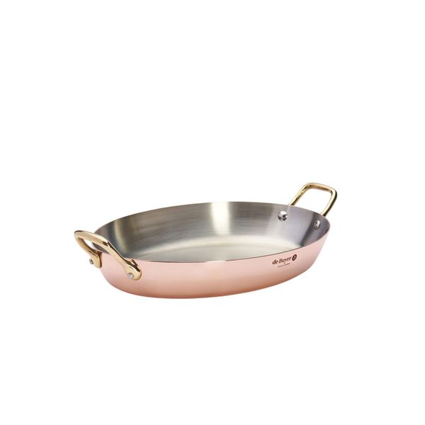 DE BUYER | INOCUIVRE - ovale Pfanne - 320x230mm - mit Messinggriffen
