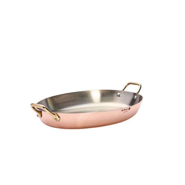 DE BUYER | INOCUIVRE - ovale Pfanne - 360x260mm - mit Messinggriffen
