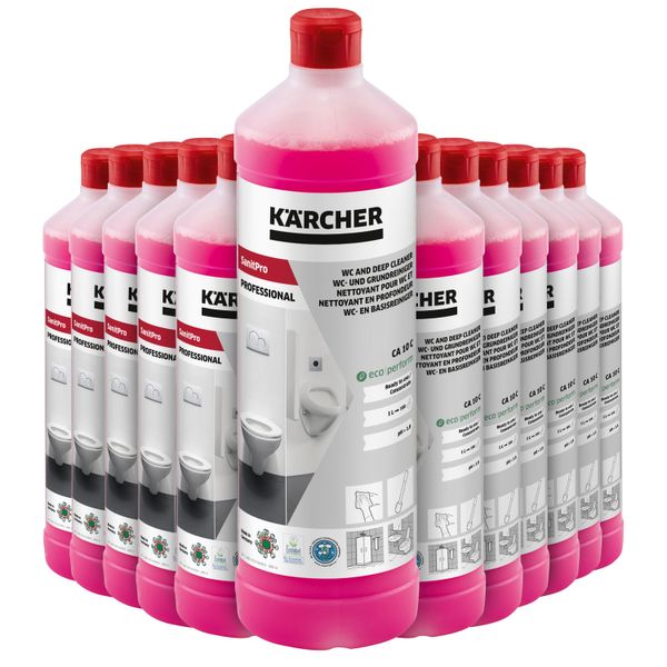 (12 Stück) KÄRCHER | SanitPro WC- und Grundreiniger CA 10 C eco!perform - 1 Liter