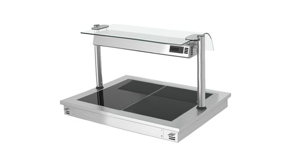 Einbau Warmhalteplatte - 800mm - 2x GN 1/1 - 900 Watt - mit Glas-Hustenschutz