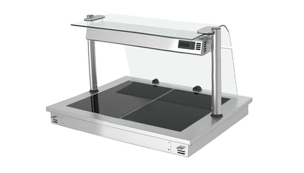 Einbau Warmhalteplatte - 800mm - 2x GN 1/1 - 900 Watt - mit Glas-Hustenschutz