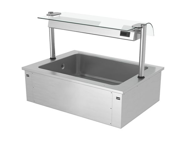 Einbau Eiswanne - 1000mm - 3x GN 1/1 - 130 Liter - mit Glas-Hustenschutz