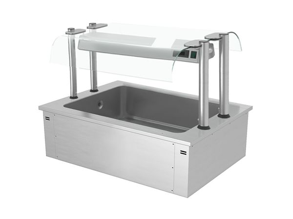 Einbau Eiswanne - 1000mm - 3x GN 1/1 - 130 Liter - mit Glas-Hustenschutz