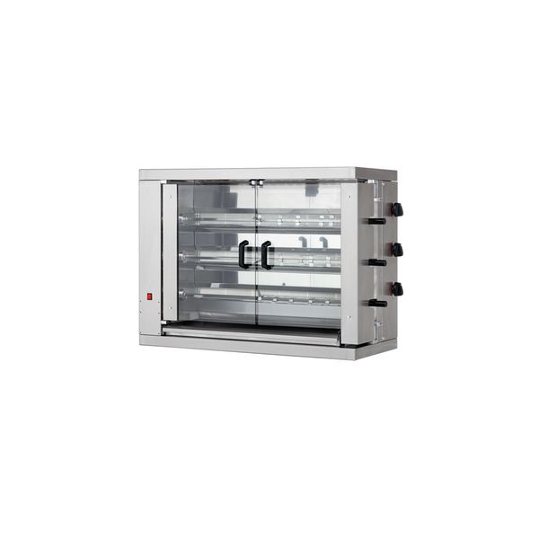 Gas Hähnchengrill - 16 kW - mit 3 Spießen für bis zu 18 Hähnchen