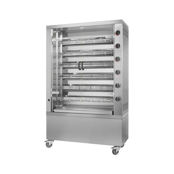 Gas Hähnchengrill - 35,3 kW - mit 6 Spießen für bis zu 36 Hähnchen