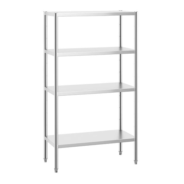 Edelstahlregal PREMIUM - 1000x490mm - mit 4 Ablagen (VERSTELLBAR)