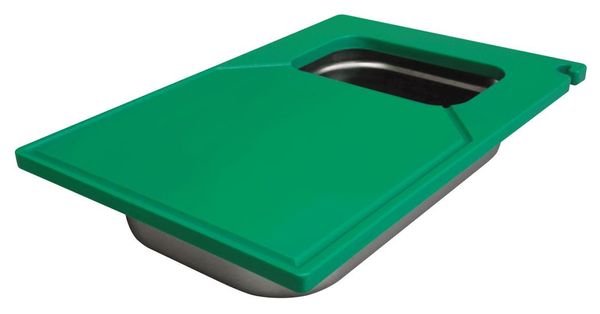 Schneidebrett mit Abfallbehälter - EN 600x400 - Grün