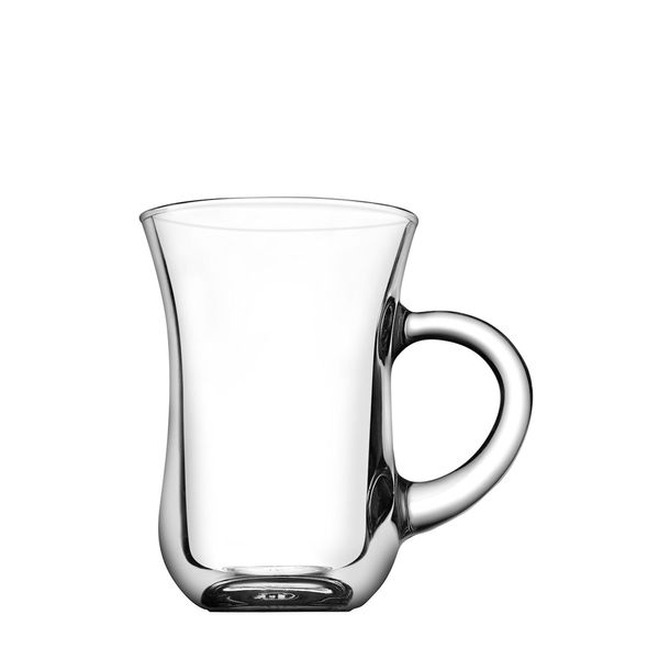 (48 Stück) Teeglas mit Henkel - AQUA - 140ml - 6er Set