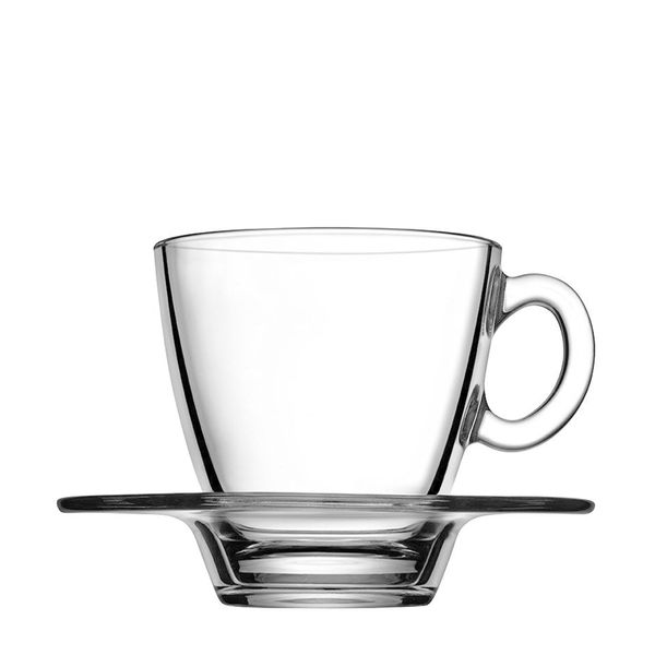 (24 Stück) Teeglas mit Untertasse - AQUA - 210ml