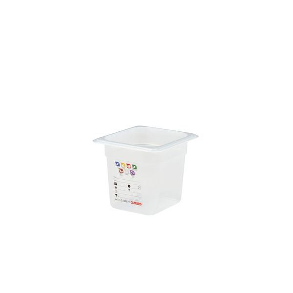 (6 Stück) CAMBRO | SafeTrak - Polypropylen-Behälter GN 1/6 - Milchig - Höhe: 150mm