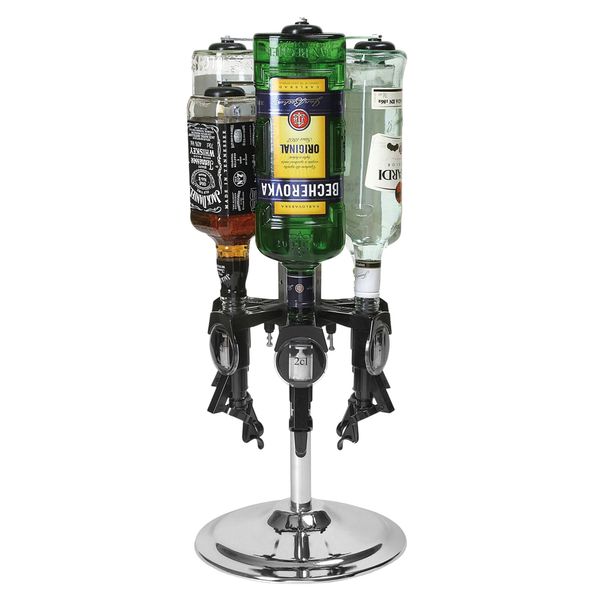 FUCHS | Thekendrehständer für 6 Flaschen - 0,7 bis 1 Liter - Verchromt