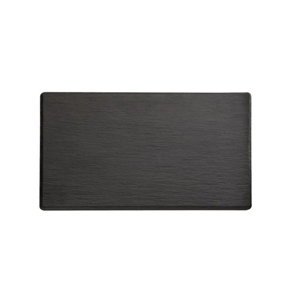 (6 Stück) GN-Tablett 1/4 - SLATE - Melamin - Höhe: 12mm - Schwarz