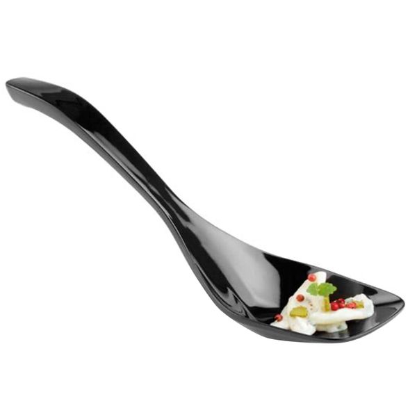 (6 Stück) Servierlöffel - PROFI - Melamin - Länge: 265mm - Schwarz