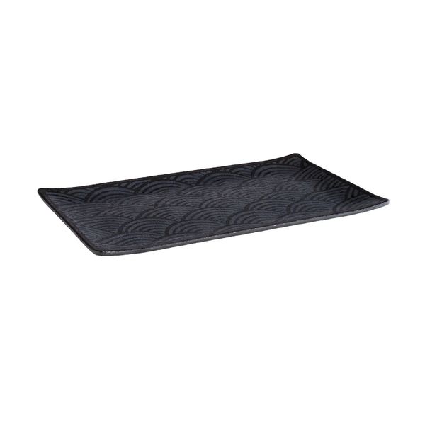 (6 Stück) GN-Tablett 1/3 - DARK WAVE - Melamin - Höhe: 20mm - Schwarz