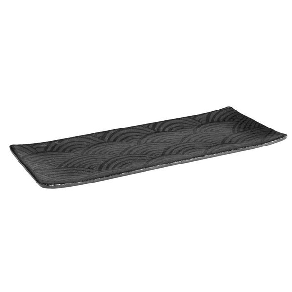 (6 Stück) Tablett - DARK WAVE - Melamin - 290x120mm - Höhe: 15mm