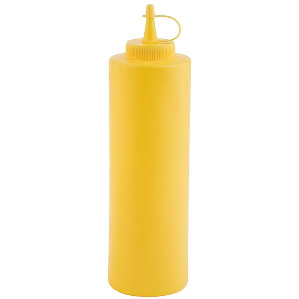 (6 Stück) Quetschflasche - PET - 650ml - Ø 65mm - mit Verschlusskappe - Gelb