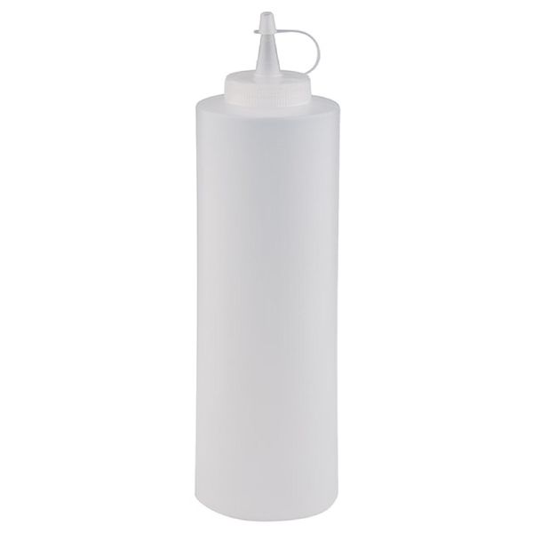 (6 Stück) Quetschflasche - PET - 650ml - Ø 65mm - mit Verschlusskappe - Weiß