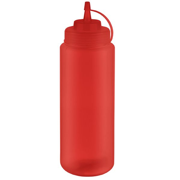 (6 Stück) Quetschflasche - PET - 1020ml - Ø 80mm - mit Schraubdeckel & Verschlusskappe