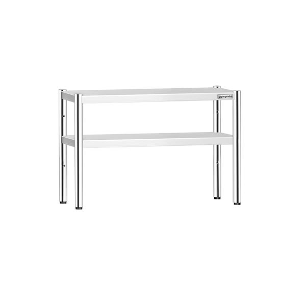 Aufsatzbord Edelstahl - 2 Etagen - 1200x370mm - höhenverstellbar