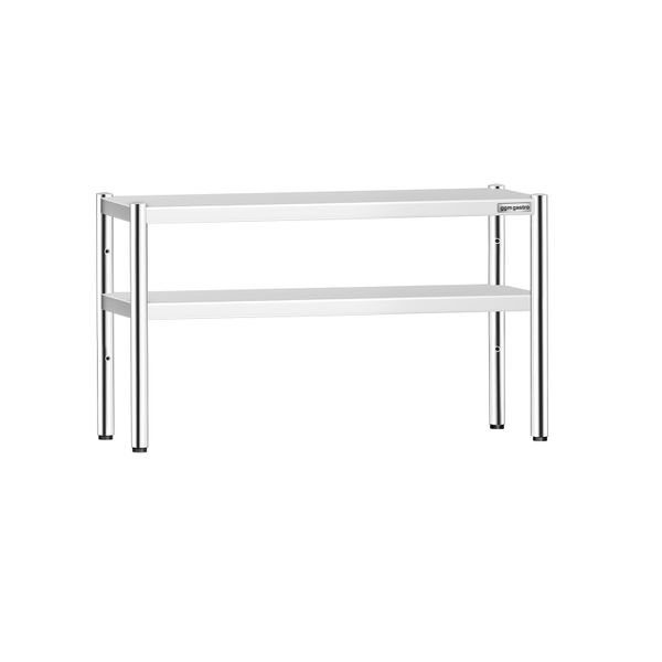 Aufsatzbord Edelstahl - 2 Etagen - 1400x370mm - höhenverstellbar