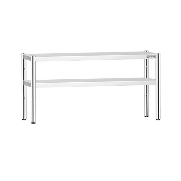 Aufsatzbord Edelstahl - 2 Etagen - 1600x370mm - höhenverstellbar