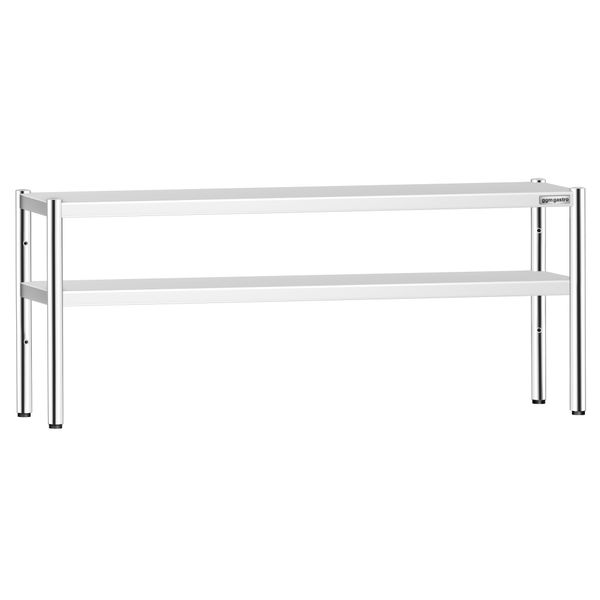 Aufsatzbord Edelstahl - 2 Etagen - 2000x370mm - höhenverstellbar