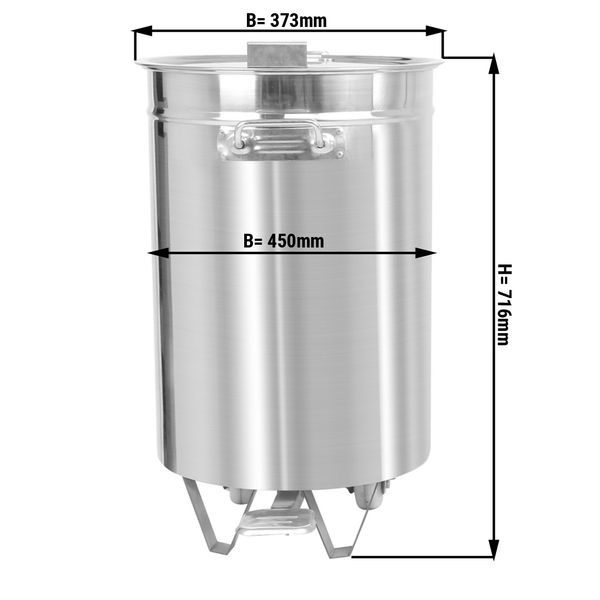 Abfallbehälter mit Hubdeckel & Fusspedal - 100L - Edelstahl