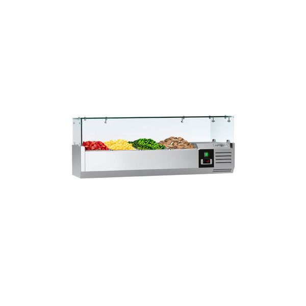 Kühlaufsatzvitrine PREMIUM - 1200x395mm - 3x GN 1/3 & 1x GN 1/2