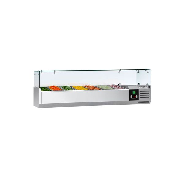Kühlaufsatzvitrine PREMIUM - 1500x335mm - 7x GN 1/4