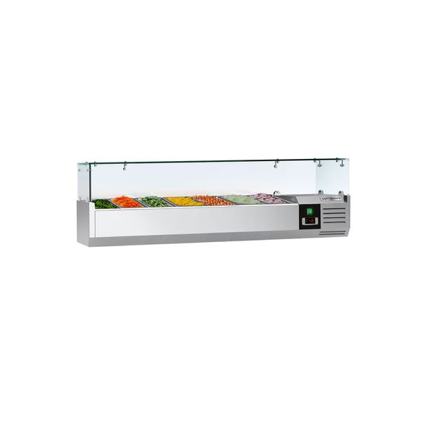 Kühlaufsatzvitrine PREMIUM - 1600x335mm - 7x GN 1/4