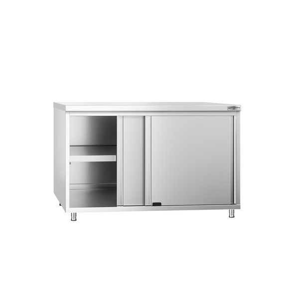 Edelstahl Arbeitsschrank PREMIUM - 1200x600mm - mit Schiebetür