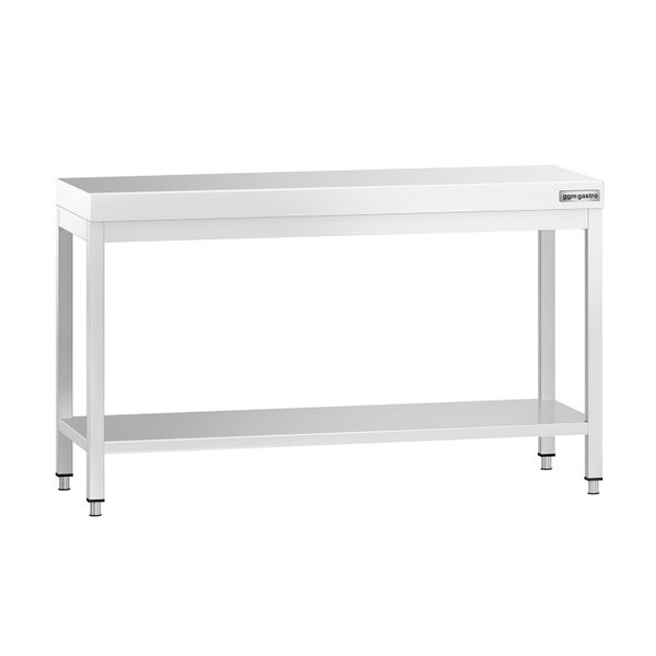 Edelstahl Arbeitstisch PREMIUM - 1400x600mm - mit Grundboden