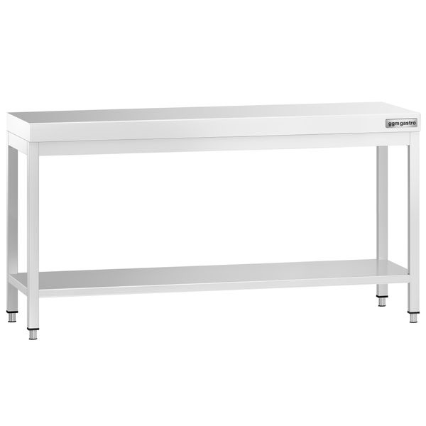Edelstahl Arbeitstisch PREMIUM - 2000x700mm - mit Grundboden
