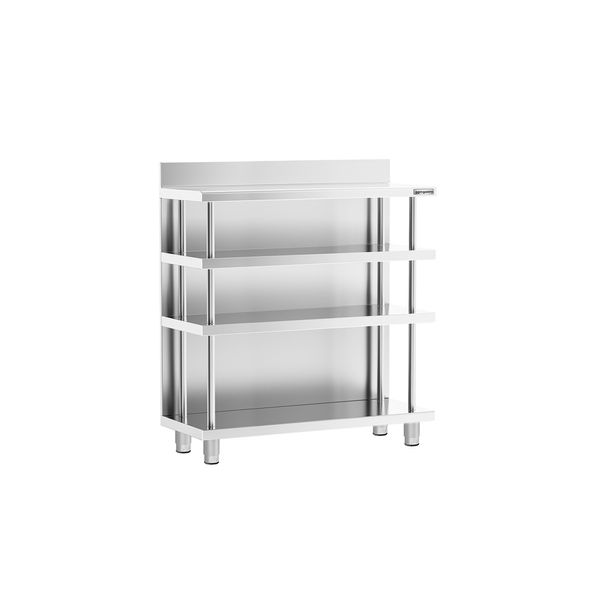 Bar-Arbeitstisch - Edelstahl - 1000x400mm - mit 4 Ablagen