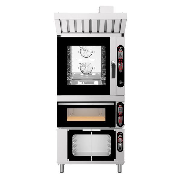 Bäckerei-Kombidämpfer - Digital - 6x EN 600x400 - inkl. Waschsystem, Haube, Etagenofen & Gärschränk 12x EN 600x400