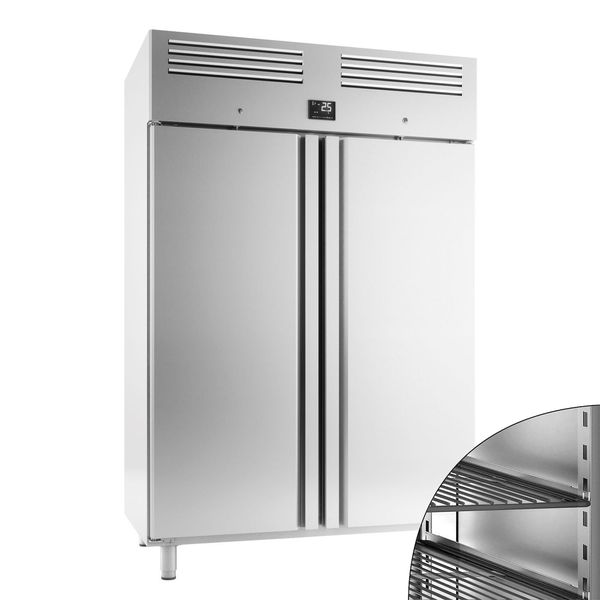 Bäckerei-Kühlschrank Edelstahl Premium PLUS - EN 600x400 - 1240 Liter - mit 2 Türen