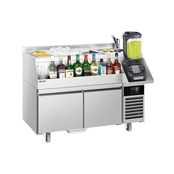Bar-Cocktail-Getränkekühltisch - 1200mm - 150 Liter - 2 Schubladen & 230V Steckdose