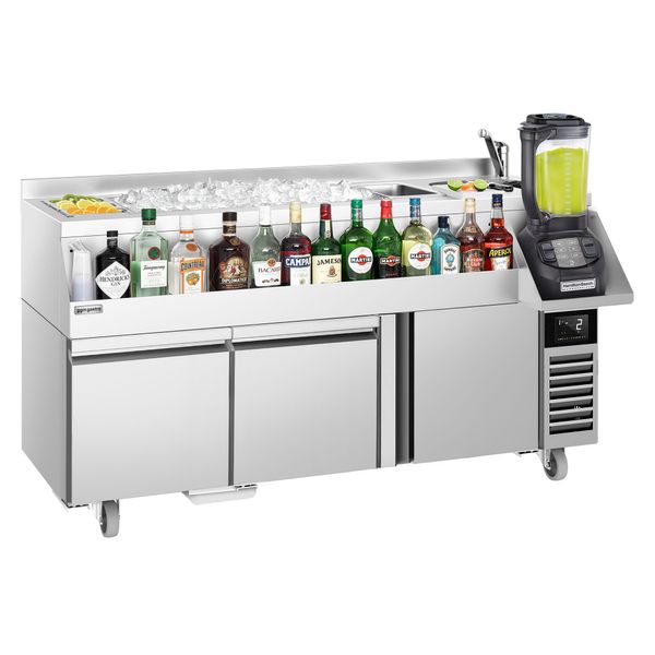 Bar-Cocktail-Getränkekühltisch - 1200mm - 150 Liter - 1 Tür, 1 Schublade & 230V Steckdose