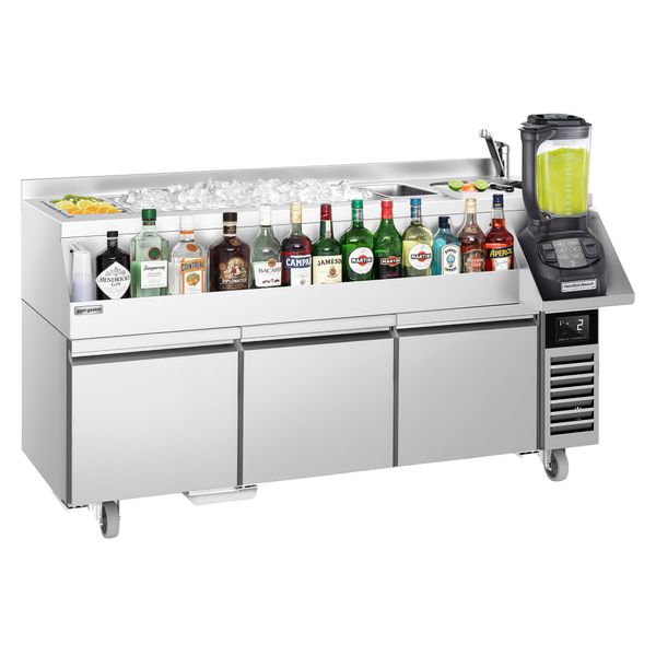 Bar-Cocktail-Getränkekühltisch - 1600mm - 235 Liter - 3 Schubladen & 230V Steckdose