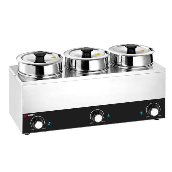 Bain-Marie - Hotpot - 10,5 Liter - 450 Watt - 3 Töpfe mit je 3,5 Liter