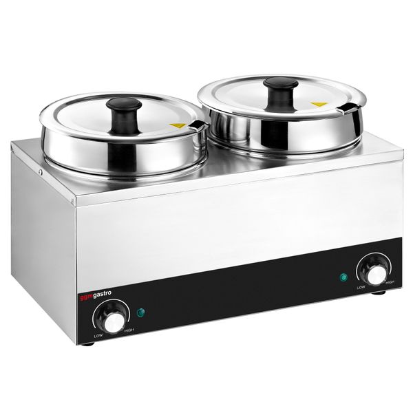 Bain-Marie - Hotpot - 13 Liter - 400 Watt - 2 Töpfe mit je 6,5 Liter