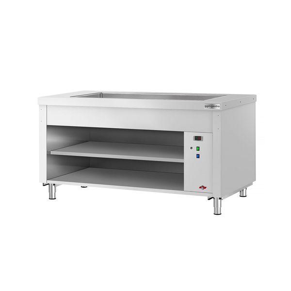 Buffettheke KOPENHAGEN - 1560mm - mit Bainmarie - für 4x GN 1/1 - Edelstahl