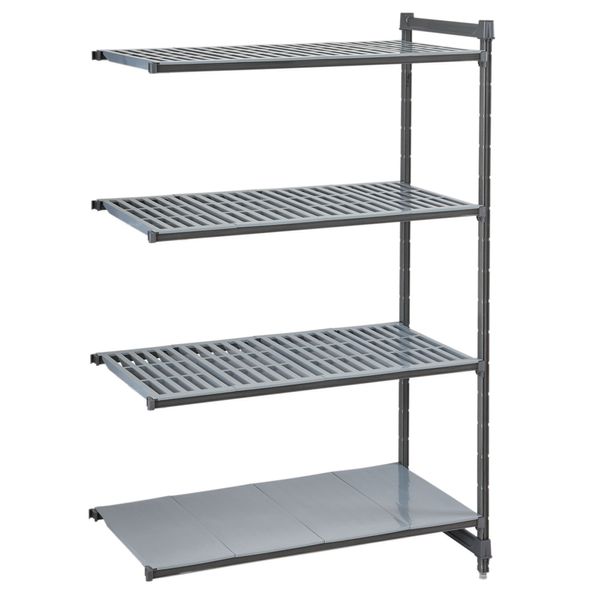CAMBRO | CAMSHELVING® - Basics Plus - Anbauregal - 718mm - mit 3 geschlitzten & 1 geschlossenem Regalboden